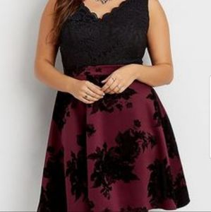 Maurices Plum and Black tea dress
